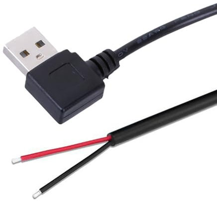 Cavo di alimentazione da 30 cm/100 cm/200 cm 22 AWG USB maschio 2 pin filo nudo 5 V cavo di ricarica cavo di prolunga per ventilatore a LED