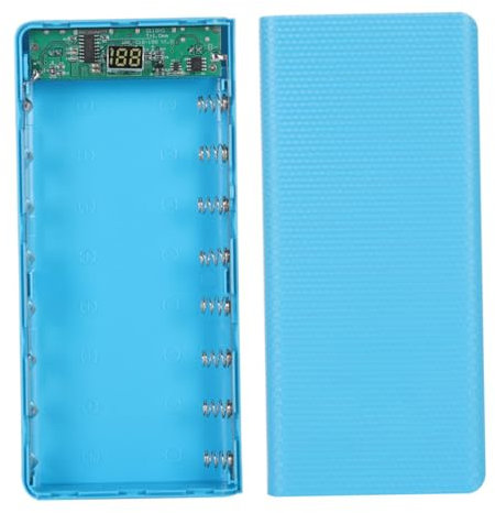 QmjdDymx Diy Power Bank Box,Diy Power Bank Box 8 x 18650 Battery Battery Box With Lcd Digital Display Blue,Diy Power Bank Case,Battery Power Bank Case