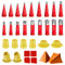 34 Pezzi Beccuccio Silicone Kit, Applicatore Silicone in Acciaio Inossidabile, Beccucci Silicone Riutilizzabile, Ugello Universale per Calafataggio, Adatto per Cucine, Bagni e Finestre (1)