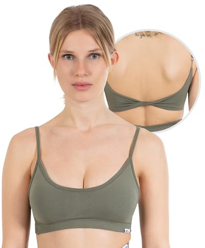 SMILODOX Sport BH Damen Layne, Seamless Crop Top mit verstellbaren Trägern, überkreuztem Rückenausschnitt, rutschfest Sport Bra, Blickdicht & atmungsaktiv, Ideal für Fitness & Yoga
