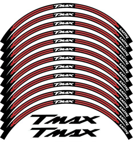 BYLKFC Adesivi per Ruote Adesivi per Cerchi Moto per Yamaha TMAX T-Max 500 530 560 TMAX500 TMAX530 TMAX560 Decalcomanie per Cerchi Strisce Fluorescenti per Cerchioni(Colore 3)