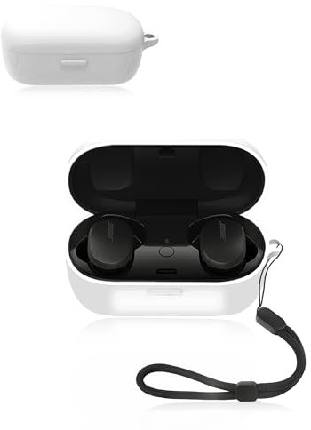 Protective cover for Bose QuietComfort Wireless Noise-Cancelling Earbuds,Soft Silicone Case with Waterproof, Shockproof & Scratch-resistant,ideal for Daily Protection,White