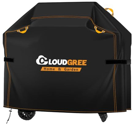 BBQ Gas Grill Cover, Cloudgree Oxford Fabric Barbecue Cover for Outdoor Grill, Waterproof, Rip-Proof, UV & Fade Resistant, BBQ Cover for Weber, Brinkmann, Char-Broil (147 x 61 x 122 cm)