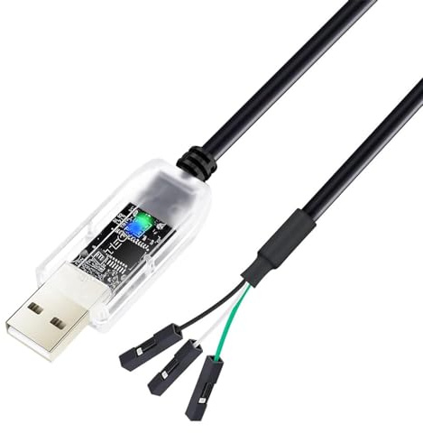 DTECH USB-auf-TTL-Adapter, FTDI-Chip, 3,3 V, 3-polig, UART-Debug-Kabel (1,8 m)