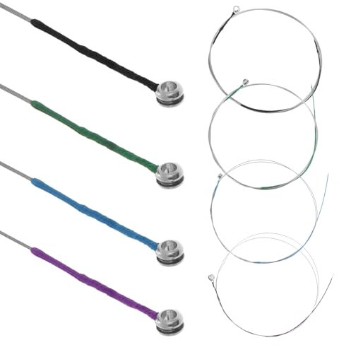 Violin Strings 4/4 Full Set (G-D-A-E), Universal Steel Strings Medium Tension Solid Steel Core Fiddle String Violins String Instrument Accessories for 4/4 3/4 1/2 1/4 Size Violins