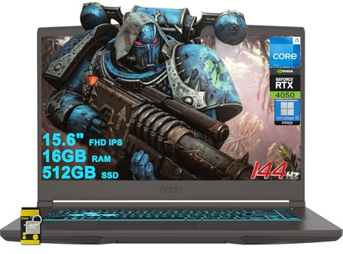 MSI Thin 15 Gaming Laptop 15.6 FHD IPS 144Hz Intel Octa-core i5-13420H (Beats i7-11800H) 16GB RAM 512GB SSD GeForce RTX 4050 Retroilluminato USB-C Win11Pro w/ICP Hub