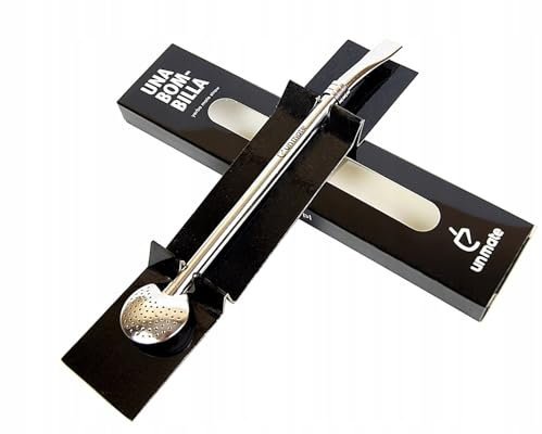 UN MATE – Bombilla in Acciaio Inox per Yerba Mate – Cannuccia con Filtro Integrato – Riutilizzabile, Facile da Pulire – Design Ergonomico per Tè e Infusi (argento)