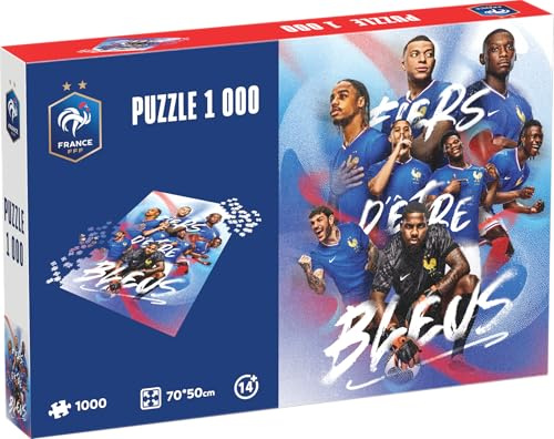 Megableu – Puzzle 1000 Teile FFF offiziell – Stolz des blauen Fußballs – Französisches Fußball-Puzzle für Erwachsene und Kinder ab 14 Jahren – Geschenkidee für Fans der französischen