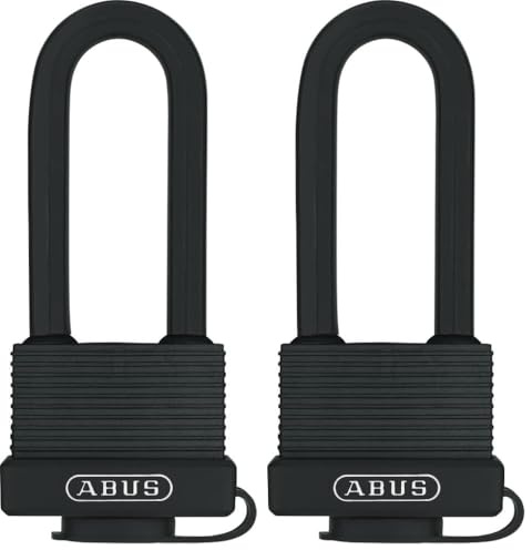 ABUS Brass Padlock 70/45HB63 with high Shackle - Weatherproof - Brass Lock Body - Impact-Resistant Plastic Coating - Security Level 5