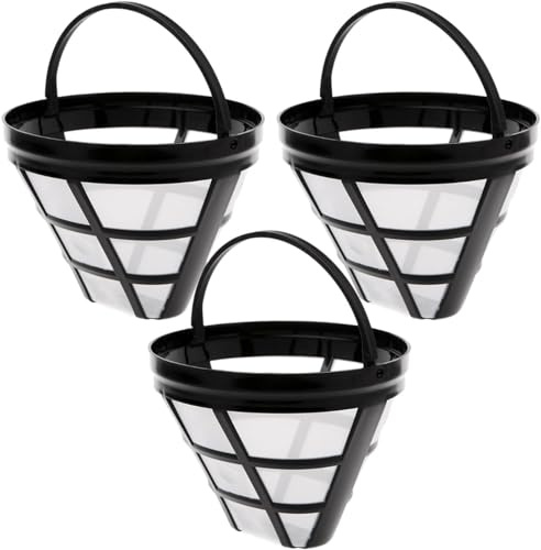 Kaffeefilter Wiederverwendbar Größe 4, 3 Stück Kegelförmig Dauerkaffeefilter für 8-12 Tassen Kaffee, Waschbar Kaffeetropfer Mehrwegfilter, Papierloser Kaffeefilter zur Herstellung von Manuellem Kaffee