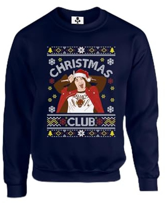 Christmas Club Eddie, meme novelty iconic trendy tv xmas festive Unisex Funny Adults Sweatshirt Jumper Navy