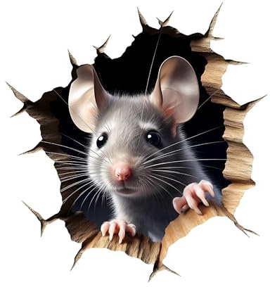 HAOWYYUU 3D Wandaufkleber Küchen Wandtattoo, Karikatur Mauseloch Aufkleber für Wohnzimmer, Schlafzimmer, Sticker Room