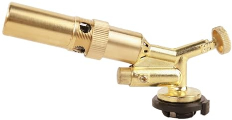 Portable Gas Torch Adjustable Torch Head for Cooking and Soldering | Copper Alloy Build, Safe Quick Ignition, Golden Finish, Diy, Outdoor Camping Use Random Style