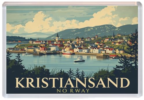 Kristiansand - Norway - Jumbo Artistic Fridge Magnet 96 x 67mm BBSFHM3385