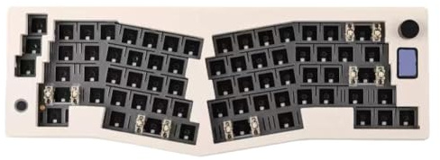 YAJBHnzpt ABM066 Barebone-Kit, Alice-Layout, über programmierbare Hot-Swap-fähige 2,4-GHz-Typ-C-Konnektivität für Win (Milk Coffee Color)