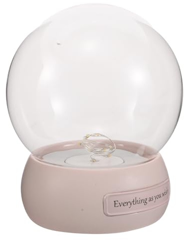 Ciieeo Cloche en Verre Socle LED pour Fleur Éternelle Rose Préservée, Globe Dôme Lumineux Décoratif Transparent, Vitrine Élégante pour Saint-Valentin et Présent Romantique, Décor Maison