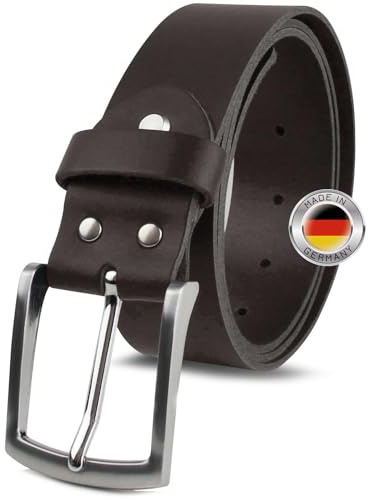 FOMAX Ledergürtel Herren Echtleder, MADE IN GERMANY Handgemacht 38mm Breit | Vollledergürtel, Gürtel Leder für Männer Jeans Anzug, Business Elegant Klassischer Casual, Länge kürzbar