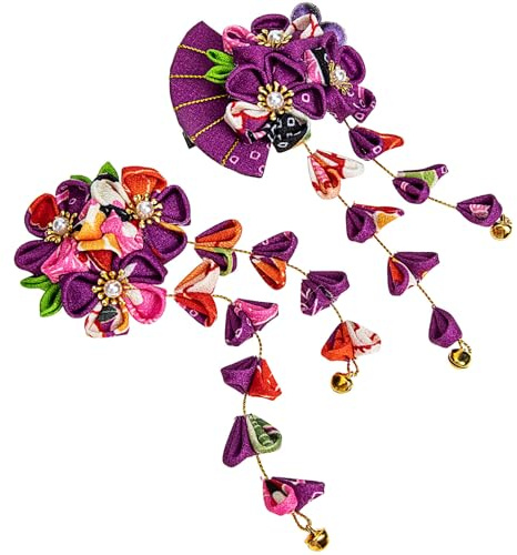 Hoement Sandales Femme Élégantes en Pourpre, Accessoires pour Cheveux en Tissu, Lot de 2 Pièces, pour Mariage et Shower Bridal