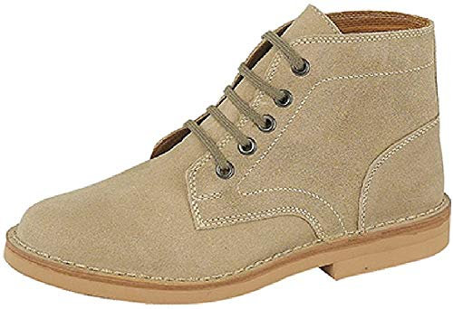 Roamers Mens Classic 5-Hole Real Suede Desert Boots. Beige, Black Or Brown. Sizes 6-12