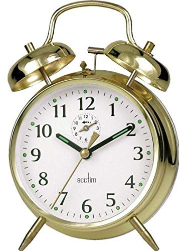 STX_383298 Acctim Saxon Bell Alarm Clock Brass (12628)