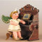 Hubrig Engel mit Harmonium 65cm Erzgebirge