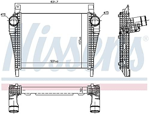 NISSENS 97064 Ladeluftkühler LLK für IVECO EUROCARGO I-III EUROCARGO IV EUROCARGO V EUROFIRE II EUROFIRE III EUROFIRE IV Turbo Intercooler Netzlänge 531 mm, Netzbreite 436 mm, Netztiefe 50 mm, ohne