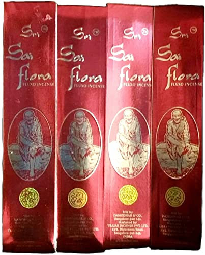 Cuatro paquetes de sahumerios de Sri Sai Flora, incienso Fluxo, 25 g