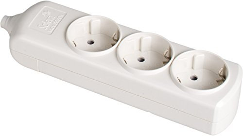 SOLERA 8003 - Regleta/base múltiple sin cable de 3 enchufes, color blanco