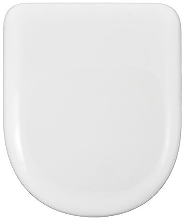 ABATTANT WC COMPATIBLE | FORME D-U | SIÈGE DE TOILETTE | CHARNIÈRE EN ACIER INOXYDABLE AJUSTABLE ET AMOVIBLE | INSTALLATION ET NETTOYAGE FACILES | TRÈS RÉSISTANT | 43 x 36 x 5 cm (Blanc)
