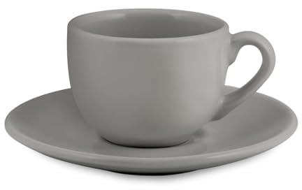 H&H 4297221 Tassen Kaffee, chromatisch, Adeline, grau, 6 Stück