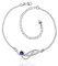 Boowhol Bracelets de Cheville Infini chaîne Bracelet Bleu Zircon Argent 925 pour Femmes Filles Hypoallergénique