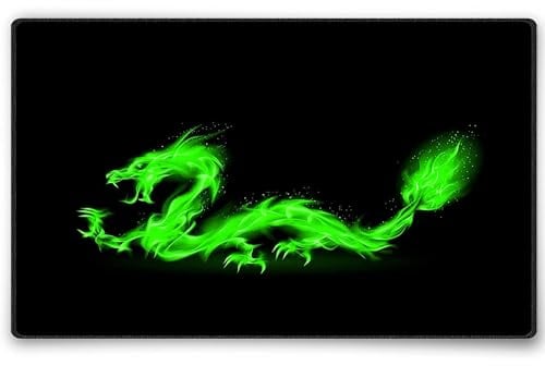 Silent Monsters Mauspad 240 x 200 mm Stoff Mousepad Feuer Drache - Vernähter Rand, rutschfest & leise, für Gaming Büro Office Homeoffice - 24 x 20 cm Mouse Pad Mat Mausunterlage klein alle Maus Arten