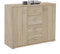 IDIMEX Buffet Salle à Manger Elodie L 89 cm Coloris chêne Sonoma avec 4 tiroirs et 2 Portes, bahut Bas, Meuble de Rangement Style Moderne, 89 x 70 x 30 cm