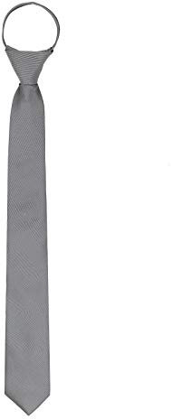 WANYING Herren 6cm Schmalen Krawatte Vorgebunden mit Reißverschluss Casual Business Länge 48cm - Dunkelgrau