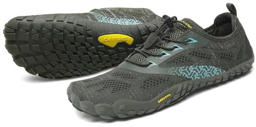 SAGUARO Barfußschuhe Herren Damen Traillaufschuhe Outdoor & Indoor Training Fitnessschuhe Wander Wald Strand Straße Laufschuhe Walkingschuhe Schnell Trocknend Badeschuhe, Wacholder Grün, 43 EU