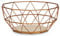 levandeo Korb Metall Kupfer 26x12cm Obstkorb Modern Holz MDF Braun Schüssel Schale Deko Design Tischdeko