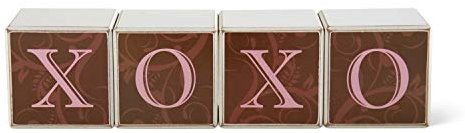 K&K Interiors 60042B-BR Braune XOXO Blöcke, Wood-MDF