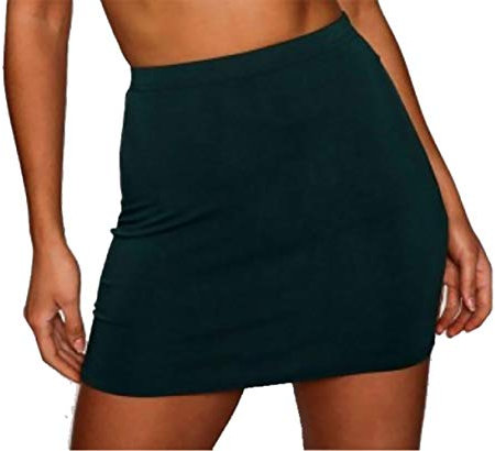 Pretty Fashion Mini Skirt, Stretchy, Slimming Skirts for Women UK, Short Skirt Elasticated Women's Skirts, Black Mini Skirts for Women UK Multiple Colours Plus Sizes 8-22 (Bottle Green, 16-18)