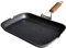 WECOOK! Ecochef Grill Asador Inducción Liso 34 X 24cm, Antiadherente QUANTANIUM Ecológico sin PFOA, Aluminio Fundido, 5mm Espesor, Mango Madera Plegable, Apta Todas las Cocinas Vitrocerámica, Gas