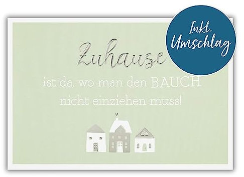 bsb Karte zum Ein- und Umzug - Geschenk zum Einzug ins Haus in 11,5 x 17,0 cm - Karte Umzug & Einzug in neues Haus mit Zuhause Motiv - Glückwunschkarte neue Wohnung - liebevolles Geschenk