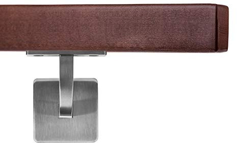 Handlauf Holzhandlauf VKT 42 x 42 mm Wandhandlauf Buche gebeitzt auf Wenge Halter eckig 220 cm 3 Halter