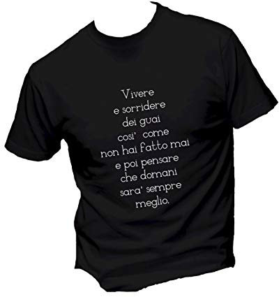 T-Shirt Uomo Cotone Basic Super vestibilità Top qualità - Vivere - Divertente Humor Made in Italy (Nero, XL)