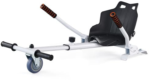 CO-Z Hoverboard-Stuhl Hoverkart Sitzscooter Hoverboard Sitz Gokart Sitz für Self Balancing Kompatibel mit 6,5 zoll 8,5 zoll und 10 Zoll Scooter für Erwachsene und Kinder (Weiß)