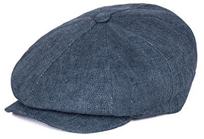 Hat You Herren Schiebermütze, Flatcap, Schirmmütze, Barrett, Leinencap, Farbe:Dark Blue, Size:59-60cm