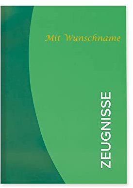 Zeugnismappe mit Gravur / A4 / wattiertes Cover / mit 12 Hüllen / Farbe: grün