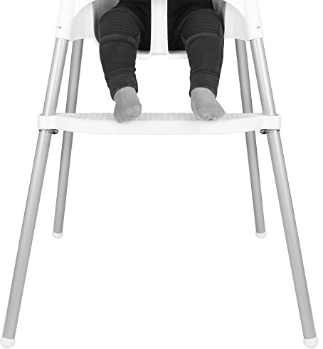 FHU Verstellbare Fußstütze für Antilop Stuhl, Stabile Fußbank für Kinderstuhl, Fußstütze für Kleinkinder & Babies, Fußbrett für Hochstuhl im schlichten Design, Haltung beim Essen, Weiß