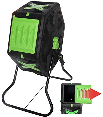 LVLONG Komposter 70l Outdoor Garten Komposter Tumbler, UV-sicheres Kompaktes Kompostbehälter-Fass-System, Stürzender Komposter der Küchenabfälle, Einfache Montage