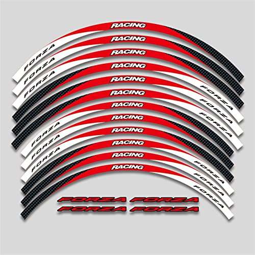 Forza Motorrad Vorder- Und Hinterradaufkleber Reflektierende Aufkleber Felgenstreifen Motorrad Für Honda Forza 125 250 300 350 (Color : 3L A Red)