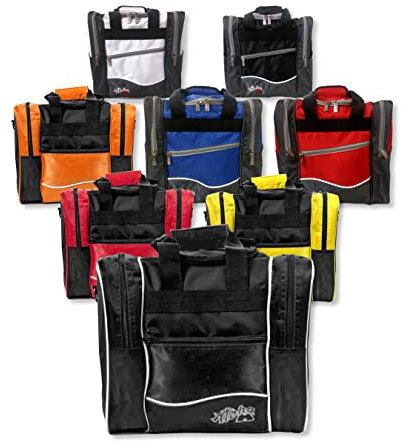 Bowling-Tasche für 1 Bowling-Ball [Aloha] Deluxe & Wave Single Tote – Bowlingbag mit Schuhfach und Zubehörfach – EIN-Ball-Tasche für Damen, Herren, Kinder, Anfänger, Fortgeschrittene [Deluxe-Schwarz]