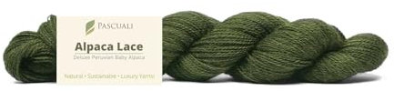 PASCUALI Alpaca Lace |Strickwolle aus 100% Alpakawolle, Alpaka Wolle zum Stricken und Häkeln, 1 Strang - 50g, Farbe:Olive 37